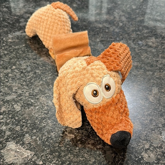 Plush Stretch Dog Toy - Brown and Black Weiner dog with Elastic Mid Section NWT - Picture 11 of 11